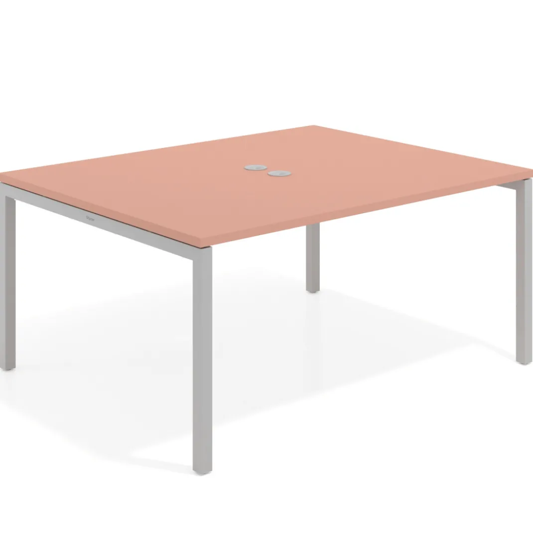 Mesa para coworking encimera continua fondo 126 cm estructura aluminio