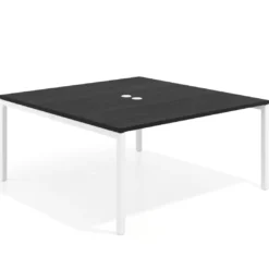 Mesa para coworking encimera continua fondo 166 cm estructura blanco