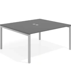 Mesa para reunión o trabajo, encimera continua fondo 142 cm estructura aluminio