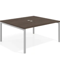 Mesa para reunión o trabajo, encimera continua fondo 142 cm estructura aluminio