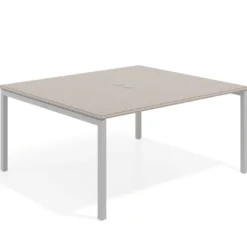 Mesa para reunión o trabajo, encimera continua fondo 142 cm estructura aluminio