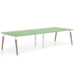 Mesa para reuniones Arki doble con fondo 126 cm, coworking, sobre recto