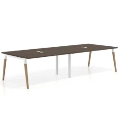 Mesa para reuniones Arki doble con fondo 126 cm, coworking, sobre recto