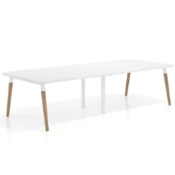 Mesa para reuniones Arki doble con fondo 126 cm, coworking, sobre curvo