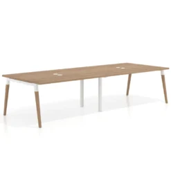 Mesa para reuniones Arki doble con fondo 126 cm, coworking, sobre recto