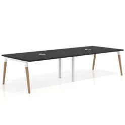 Mesa para reuniones Arki doble con fondo 126 cm, coworking, sobre recto