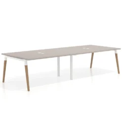 Mesa para reuniones Arki doble con fondo 126 cm, coworking, sobre recto