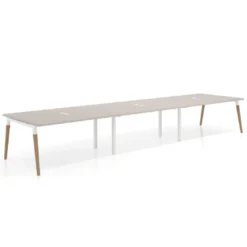 Mesa para reuniones Arki triple con fondo 126 cm, coworking, sobre recto