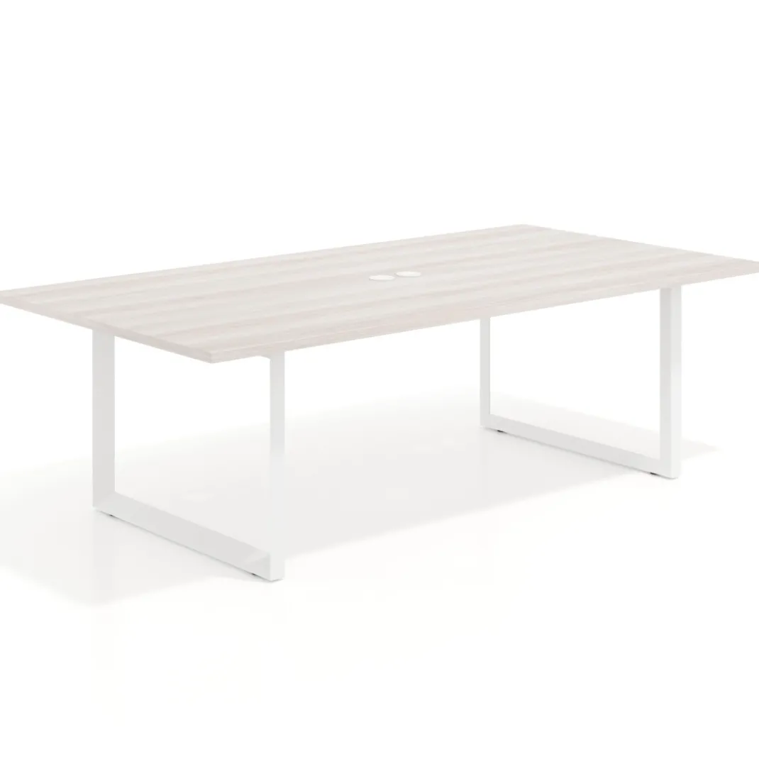Mesa para reuniones rectangular fondo 126 cm, estructura blanca