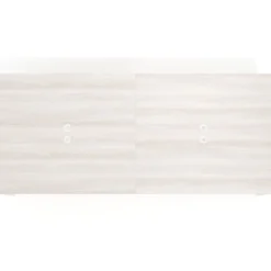 Mesa para reuniones rectangular doble, fondo 142 cm, estructura blanca