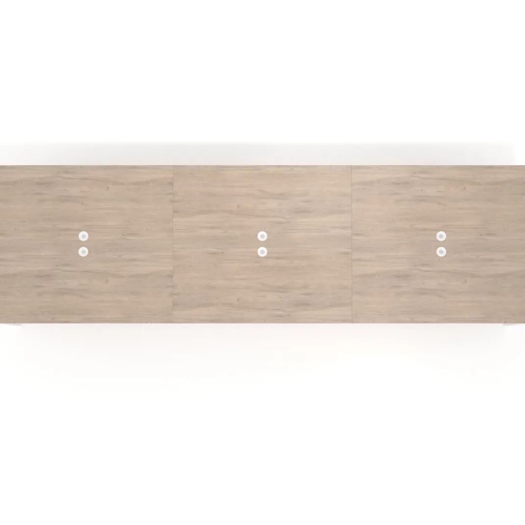 Mesa para reuniones rectangular triple, fondo 142 cm, estructura blanca