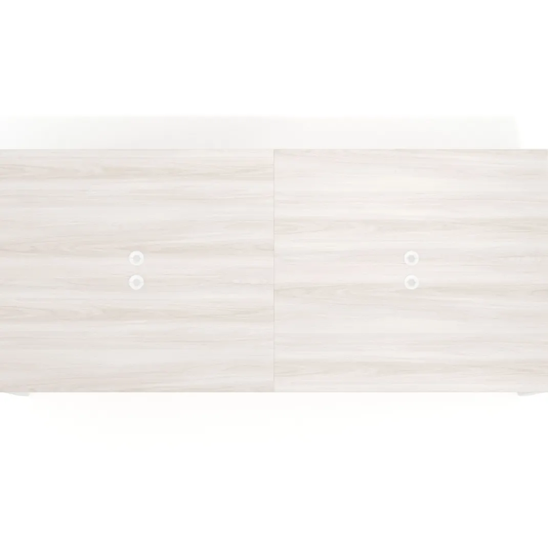 Mesa para reuniones rectangular triple, fondo 142 cm, estructura blanca