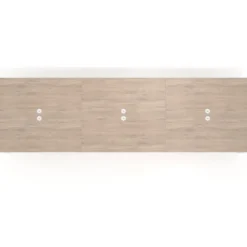 Mesa para reuniones rectangular triple, fondo 142 cm, estructura blanca