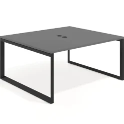 Mesa para reuniones rectangular fondo 142 cm, estructura negra