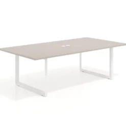Mesa para reuniones rectangular fondo 126 cm, estructura blanca