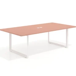 Mesa para reuniones rectangular fondo 126 cm, estructura blanca