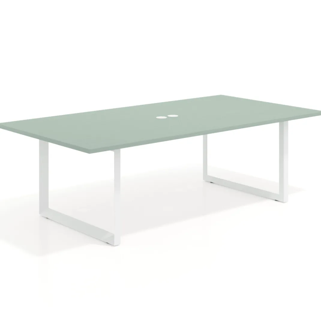 Mesa para reuniones rectangular fondo 126 cm, estructura blanca