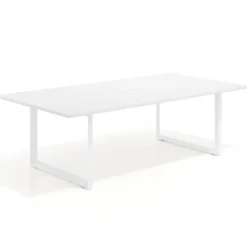 Mesa para reuniones rectangular fondo 126 cm, estructura blanca
