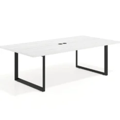 Mesa para reuniones rectangular fondo 126 cm, estructura negra