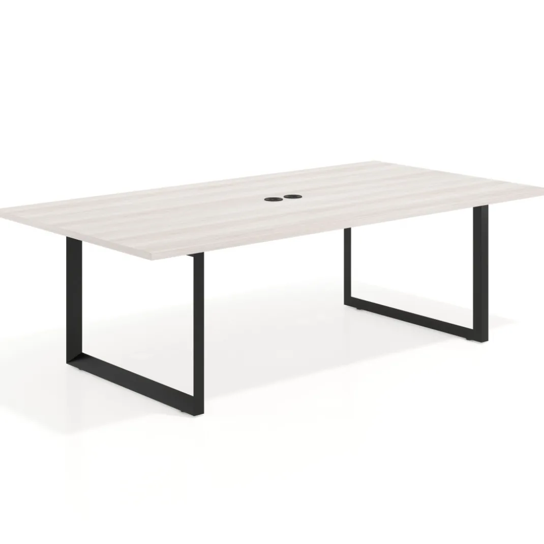 Mesa para reuniones rectangular fondo 126 cm, estructura negra