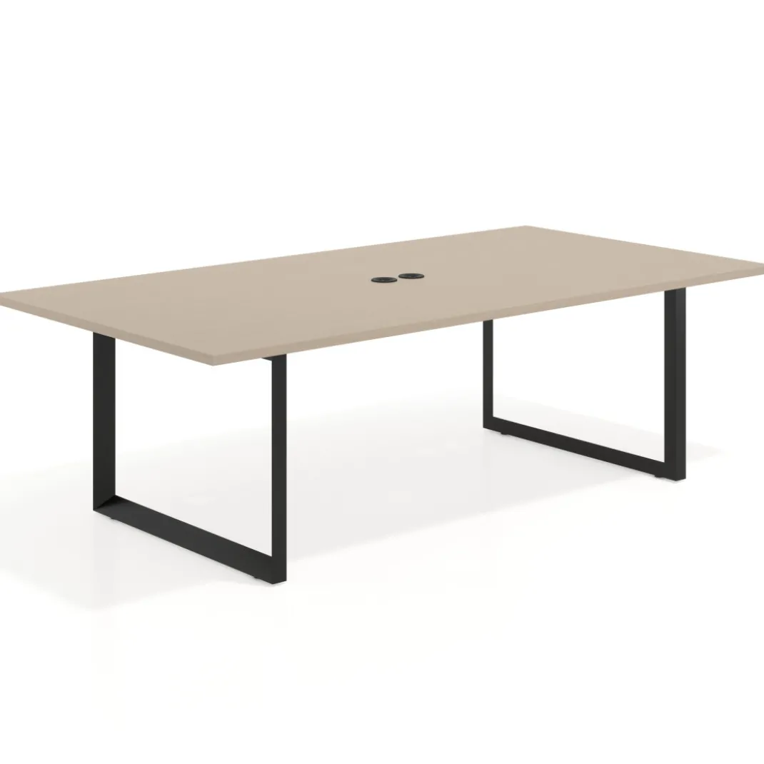Mesa para reuniones rectangular fondo 126 cm, estructura negra
