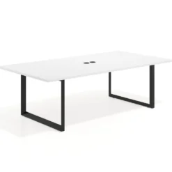 Mesa para reuniones rectangular fondo 126 cm, estructura negra