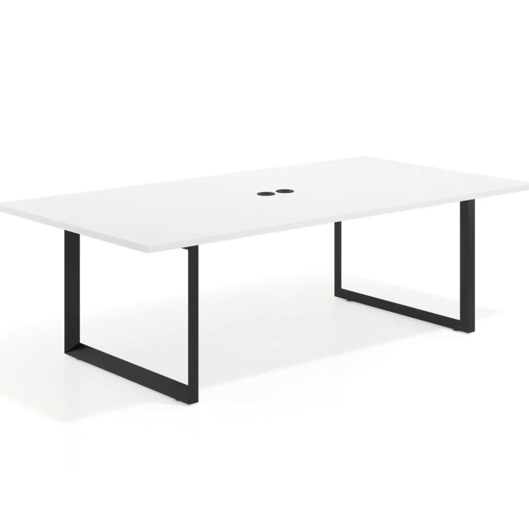 Mesa para reuniones rectangular fondo 126 cm, estructura negra