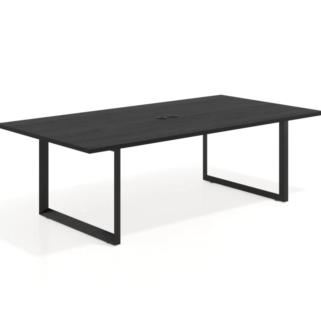 Mesa para reuniones rectangular fondo 126 cm, estructura negra
