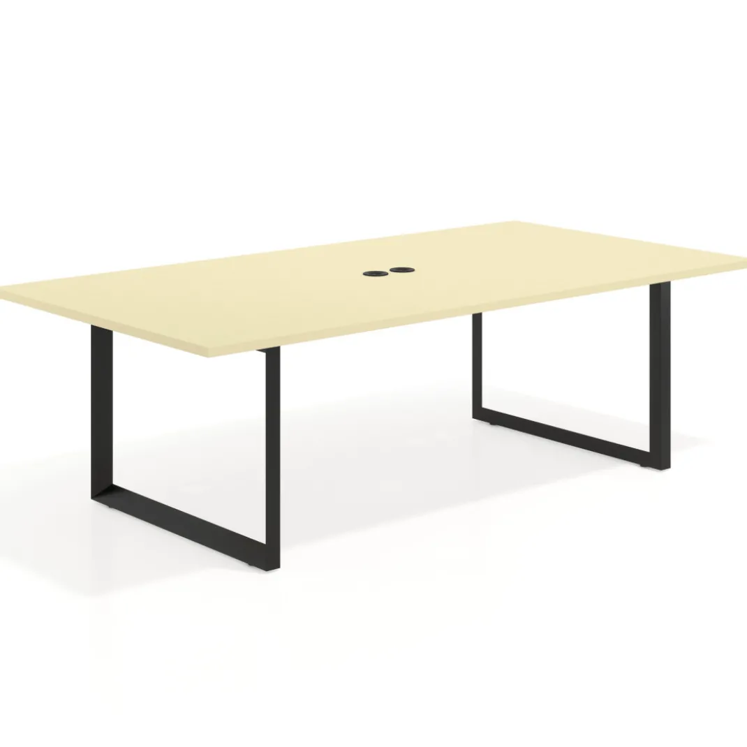 Mesa para reuniones rectangular fondo 126 cm, estructura negra