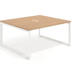 Mesa para reuniones rectangular fondo 142 cm, estructura blanca