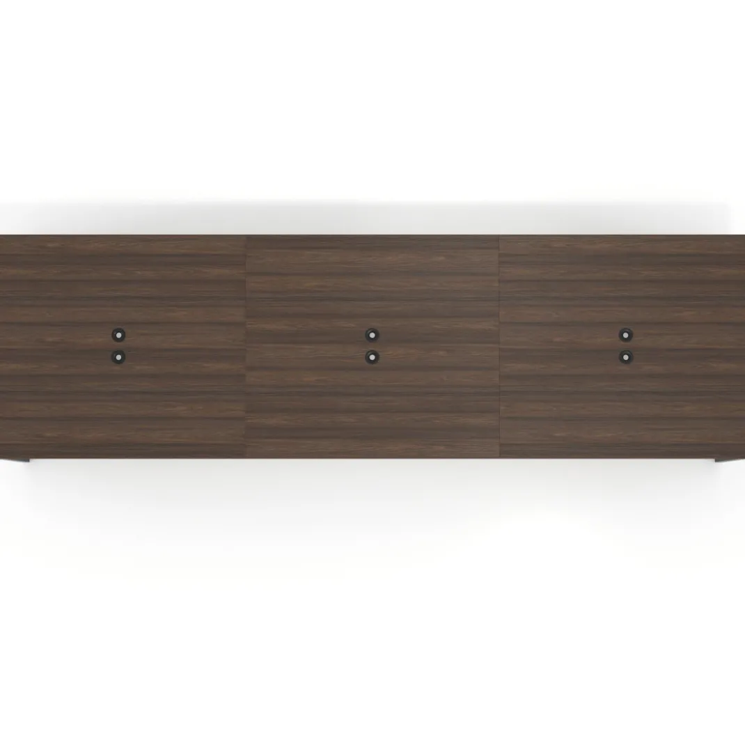 Mesa para reuniones rectangular triple, fondo 142 cm, estructura negra
