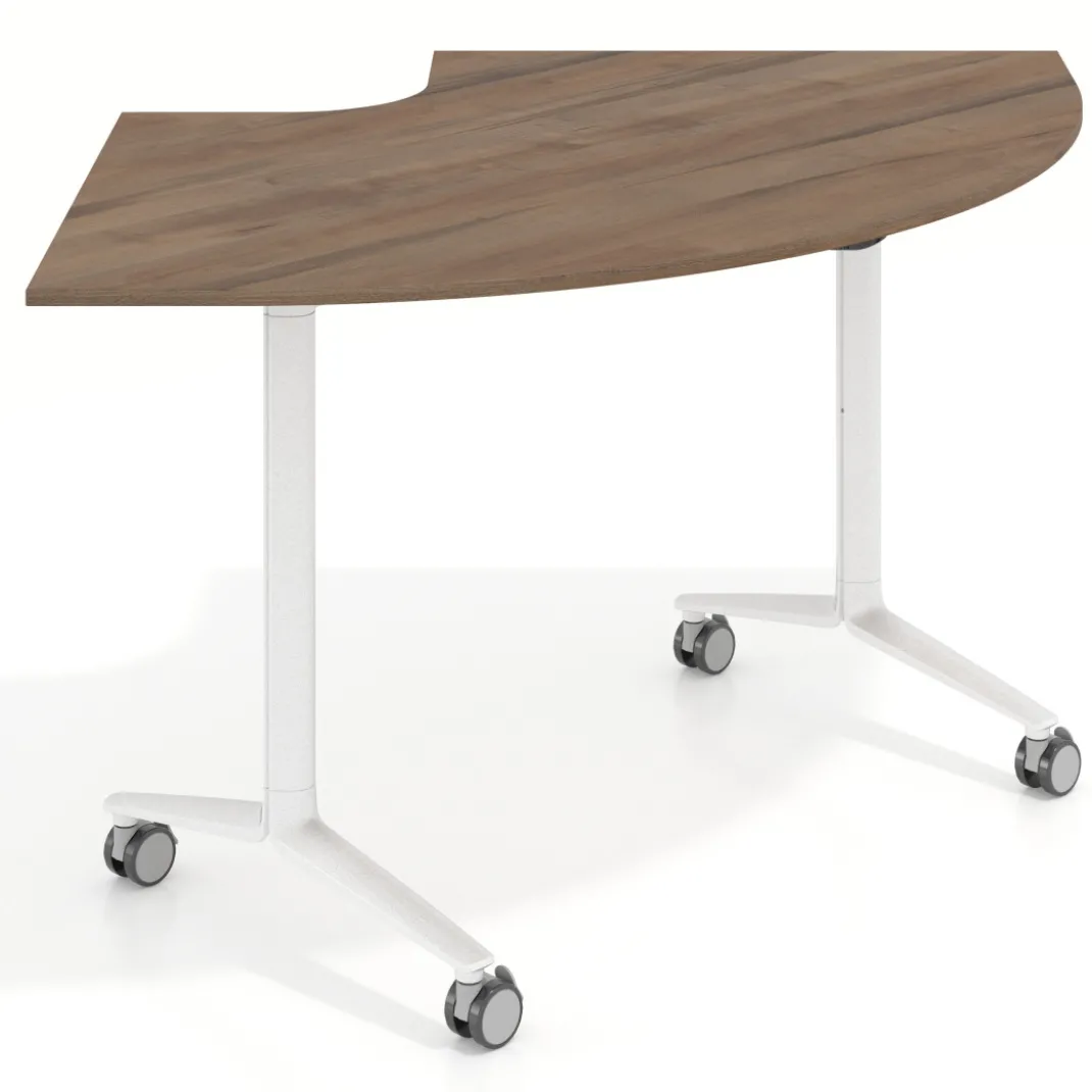 Mesa plegable pivot corner, estructura blanco, canto 16cm