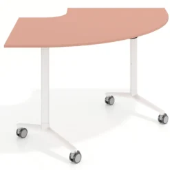Mesa plegable pivot corner, estructura blanco, canto 16cm