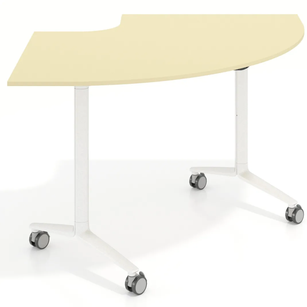 Mesa plegable pivot corner, estructura blanco, canto 16cm