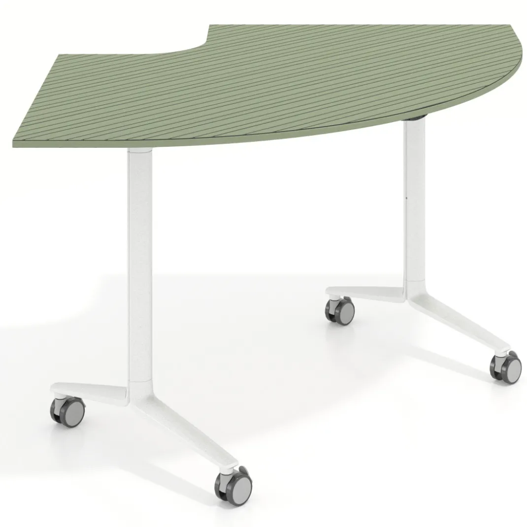 Mesa plegable pivot corner, estructura blanco, canto 16cm