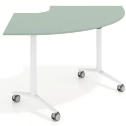 Mesa plegable pivot corner, estructura blanco, canto 16cm