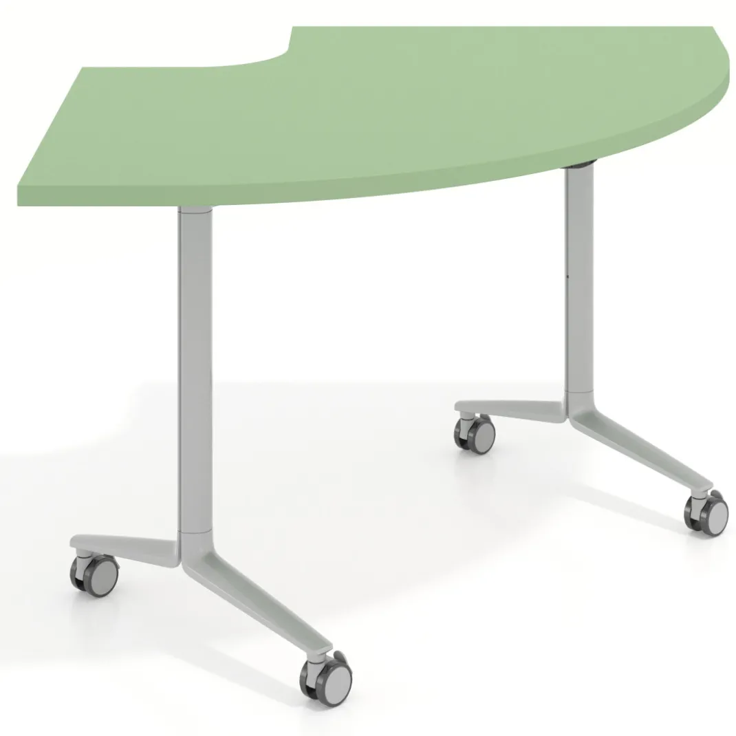 Mesa plegable pivot corner, estructura aluminio, canto 30cm