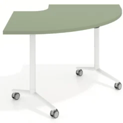 Mesa plegable pivot corner, estructura blanco, canto 30cm