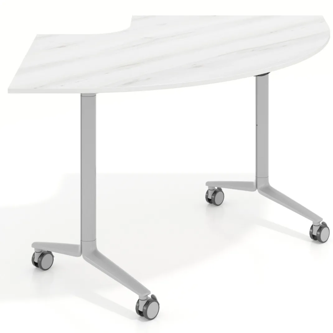 Mesa plegable pivot corner, estructura aluminio, canto 16cm