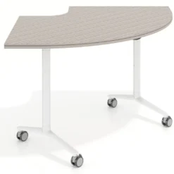 Mesa plegable pivot corner, estructura blanco, canto 30cm