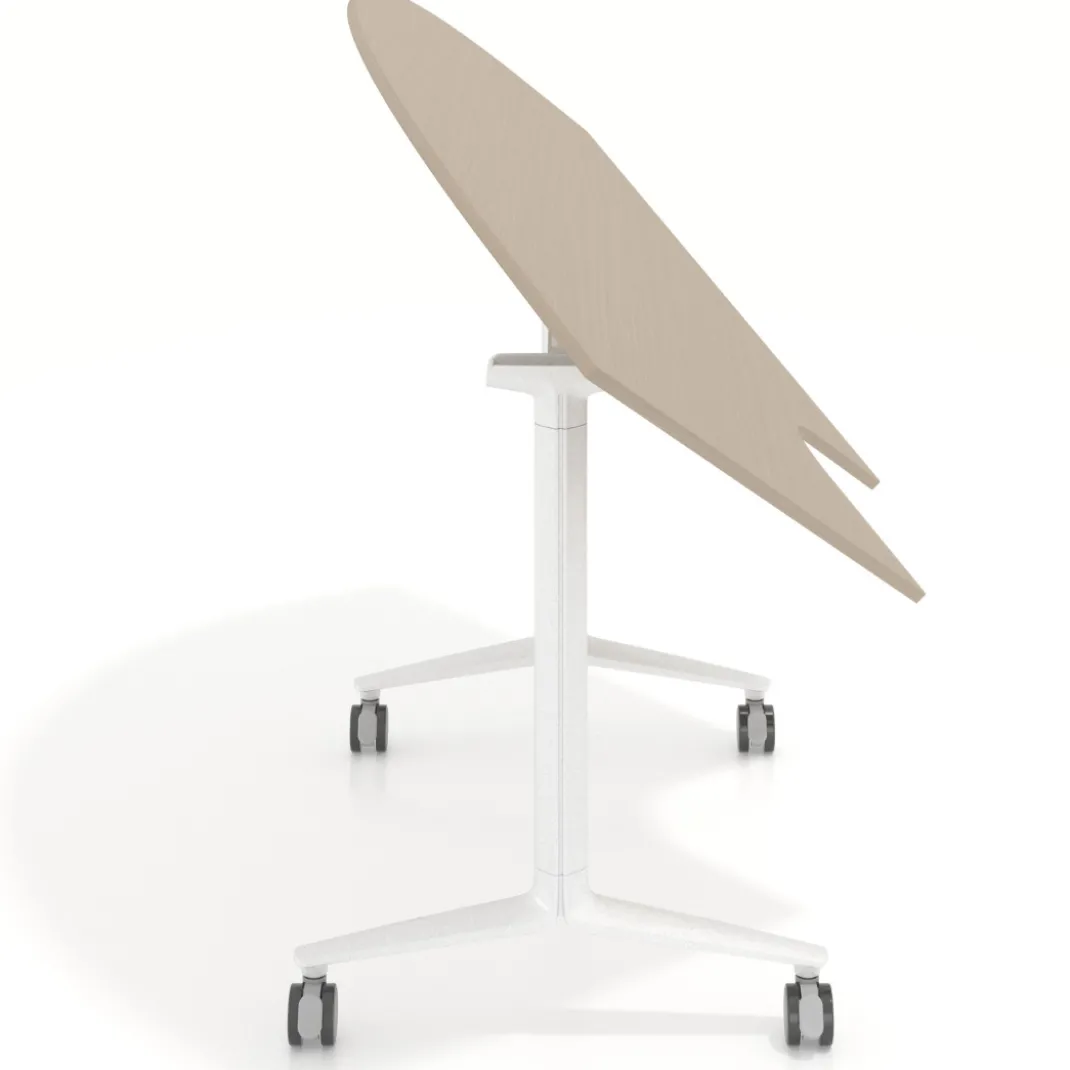 Mesa plegable pivot corner, estructura blanco, canto 16cm