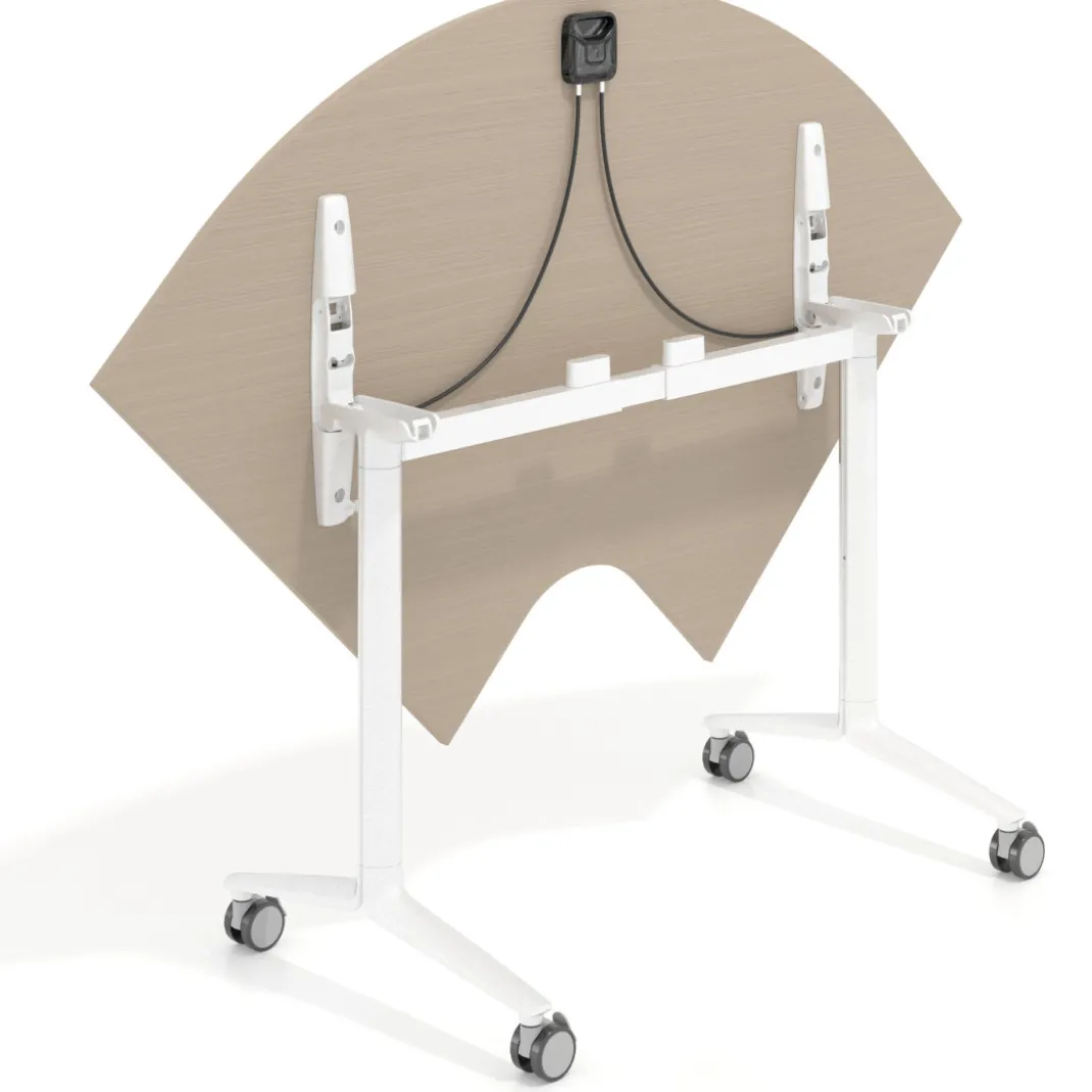 Mesa plegable pivot corner, estructura blanco, canto 16cm