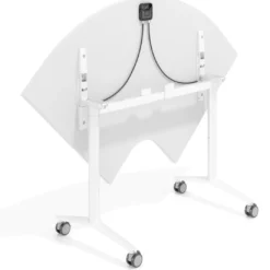 Mesa plegable pivot corner, estructura blanco, canto 30cm