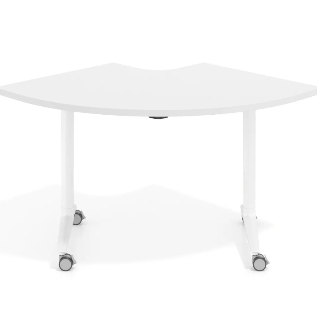 Mesa plegable pivot corner, estructura blanco, canto 30cm