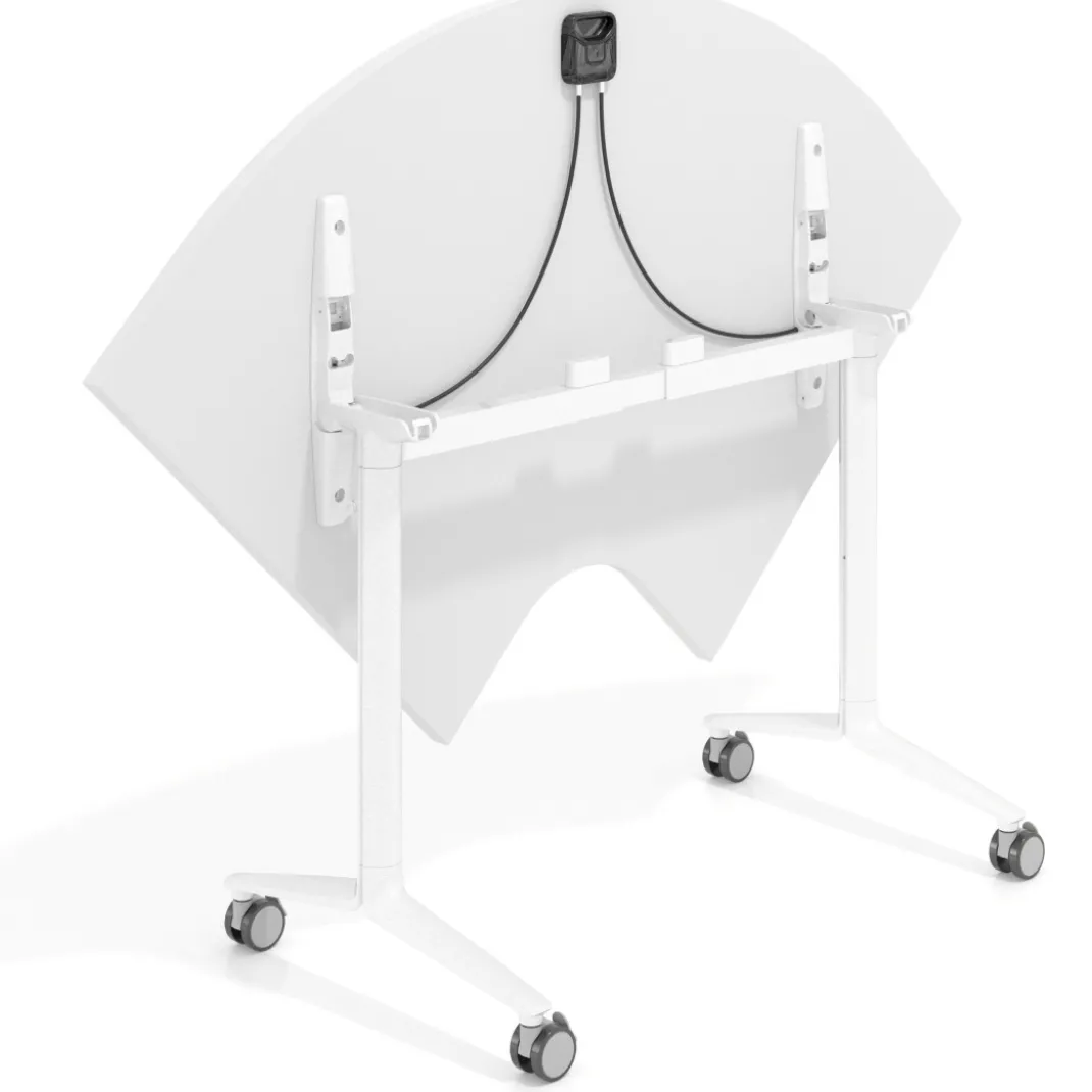 Mesa plegable pivot corner, estructura blanco, canto 30cm