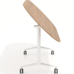 Mesa plegable pivot ovalada estructura blanco, canto 16cm