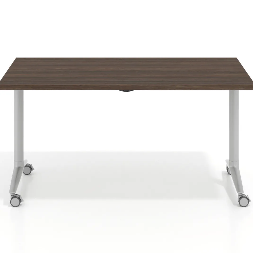 Mesa plegable pivot rectangular, estructura aluminio, canto 30cm