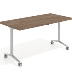 Mesa plegable pivot rectangular, estructura aluminio, canto 30cm