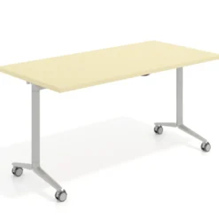 Mesa plegable pivot rectangular, estructura aluminio, canto 30cm