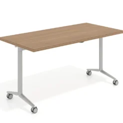 Mesa plegable pivot rectangular, estructura aluminio, canto 30cm